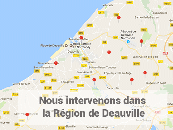 Zone d'intervention serrurier Deauville - Carte de l'agglomération deauvillaise